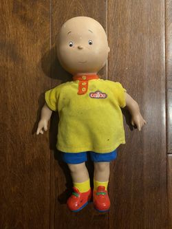CAILLOU DOLL Plush Toy 14" Classic Friends Removable Clothes COMPLETE PBS Kids. Excellent condition Clean smoke free environment Comes with all clothi
