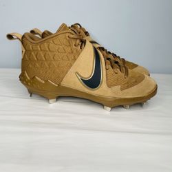 Nike Force Zoom Trout 6 VETERANS DAY RARE Baseball Cleats Size 10.5 ( AT3464-900) Limited Edition Veterans Day Brown leather || Suede Adjustable strap