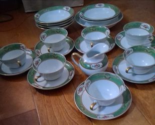 Vintage Royal Schwarzburg Germany "Shagreen" China Dish Set