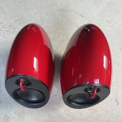 Edifier e25 Luna Eclipse Bluetooth speakers in red