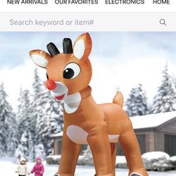 15 Foot Inflatable Rudolph With Blinking Nose