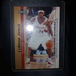 Lebron james rookie card #19 upper deck gold phenomenon beginnings mint or better