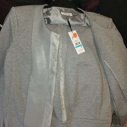 Calvin Klein 2 Piece Suit With Leather Trim