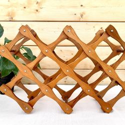 Vintage Boho Wooden Wine Rack