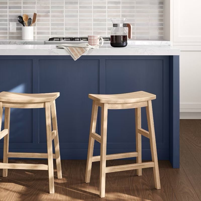 Threshold Modern All Wood Counter Height Barstool Natural 