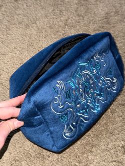 Illumicrate The Last Hour Between Worlds Embroidered Velvet Pouch Makeup Bag