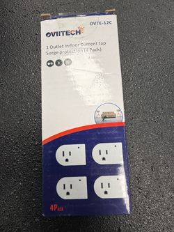 Oviitech OVTE-12C Surge Protector Outlet Tap 4-Pack