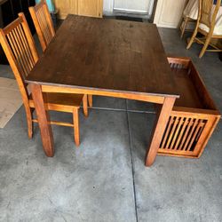Dining Table With 2 Chairs And A Bench , Great Condition, Look Like New , Length :54 Inches, Width:38 Inches, Height:31 Inches 
