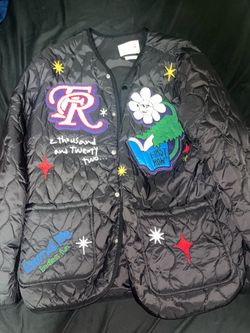First row patches puffer jacket