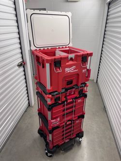 🚨 NEW MILWAUKEE PACKOUT MODULAR STORAGE TOWER | DOLLY BASE, 4-DRAWER, 3-DRAWER & XL COOLER BUNDLE 🧰 (FIRM)