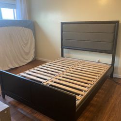 Queen Bed Frame and Wooden Box Spring