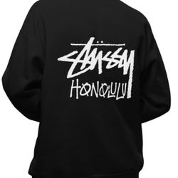 Stussy Honolulu Chapter Crewneck Sweater XL Extra Large  Black  New W/ Tags