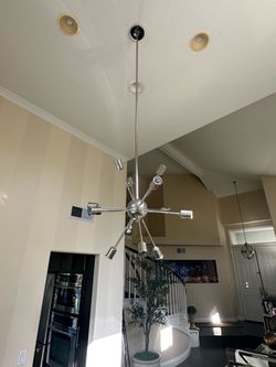 Stainless 12 light Globe Chandelier