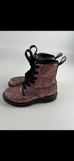Dr Martens Pink Glitter Boots Size 6 Womens
