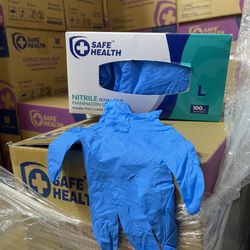 Blue Nitrile Exam Gloves Powder Free Latex Free