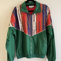 NWT Gucci Bi-Material Chains Silk Vintage Zip Bomber Jacket
