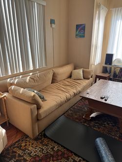Couch (BELGIAN TRACK ARM BENCH-CUSHION SOFA)