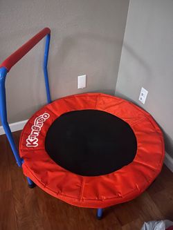3-foot trampoline with hand rail