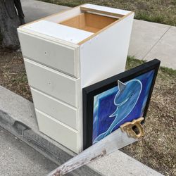 Free White Nightstand (and Narwhal Painting And Saw)