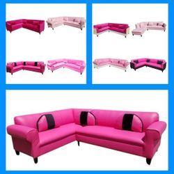 BRAND NEW 7X9FT SECTIONAL COUCHES SOFA, Velvet NAVY FABRIC COMBO, CUSTOM MADE AVAILABLE 