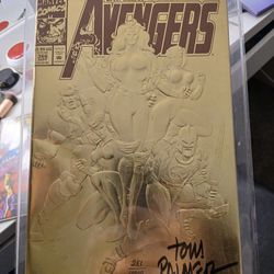 Avengers#366 Retribution 30th Anniversary Gold Foil Embossed Cover, Marvel 1993 Signed by Tom Palmer