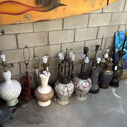 Vintage mid century table lamps