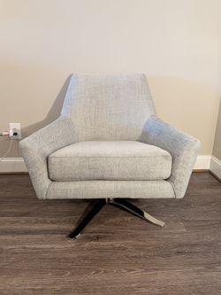 West Elm Lucas Swivel Chair, Light Gray, Chrome Base, $225