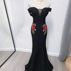 Custom Embodied  Floral Fitted Dress 