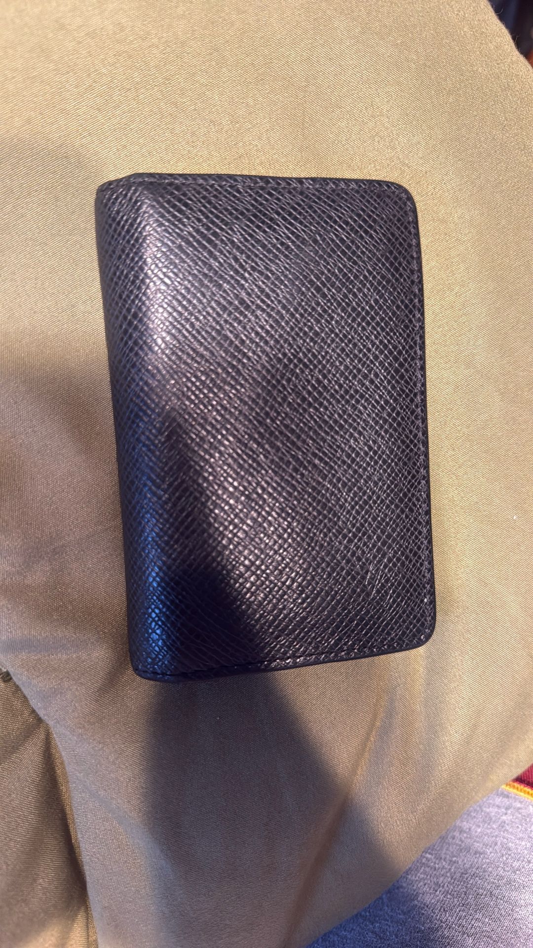 Louis Vuitton Pocket Organizer Wallet Black Taiga