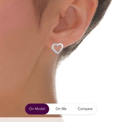 Kay Jewelers Heart Earings 1/10 Diamond Carat 