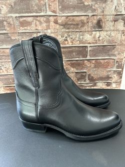 Tecovas The Dean Men's Black Leather Western Cowboy Ankle Boots Size 9D Side Zip