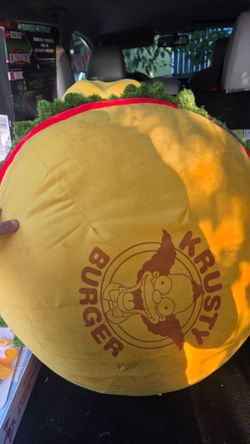 Krusty burger huge cheeseburger plush the Simpsons memorabilia jumbo stuffy