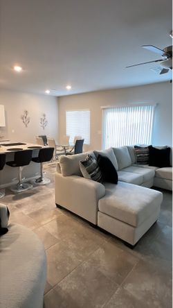 Sectional and matching loveseat