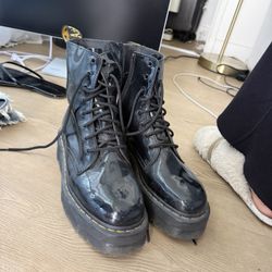 Doc Marten Jadon Glossy Leather Platform Boots