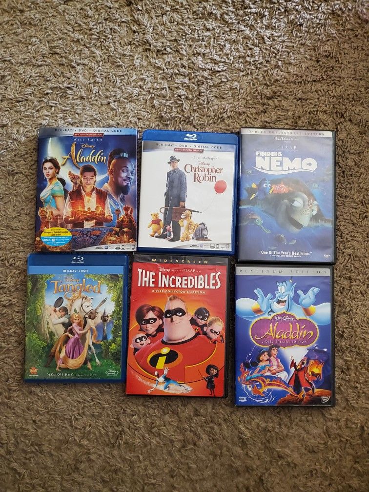 Lot Of 6 Disney Collection Dvs/Blu-Rays