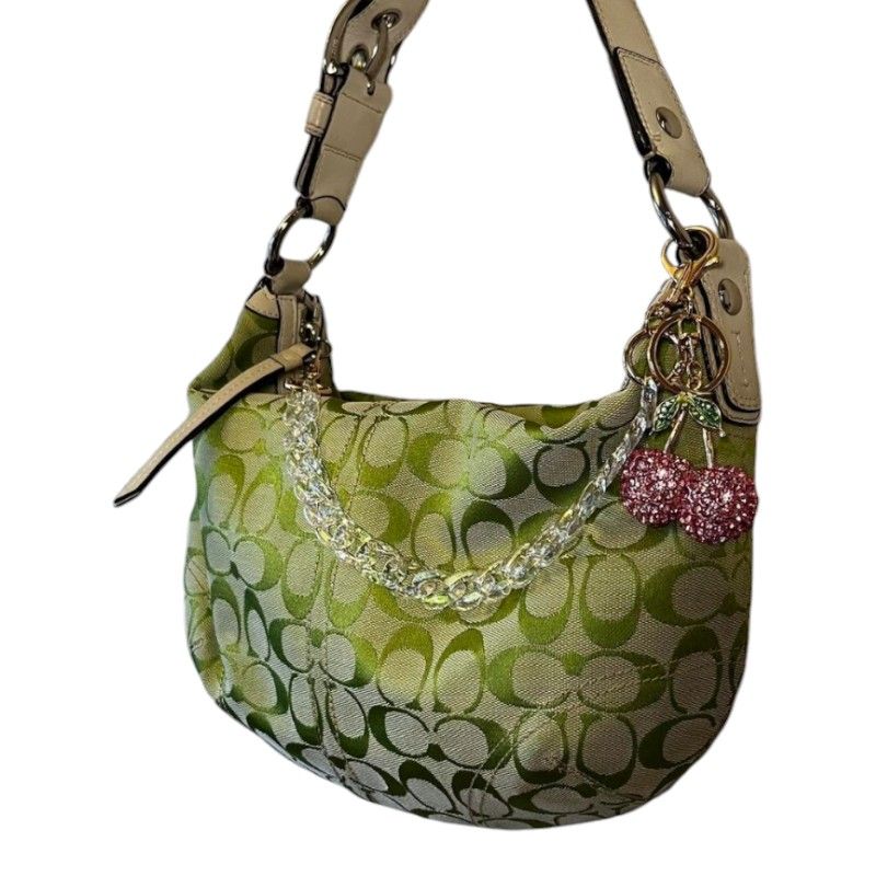 Vintage Y2K COACH Green Signature C Soho Hobo Bag for Sale in