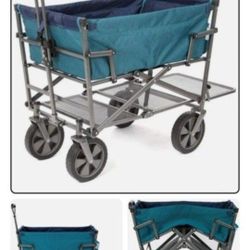 MacSports Double Decker Wagons Carts Heavy Duty Foldable Outdoor Teal. Used. In good condition. Please look at the pictures about the condition. 