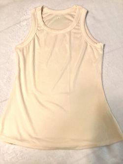 Women’s Sz 12 Tank Top, New, Cream, Fitted, Rib Stretch, Very Nice