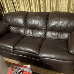 Leather Sleep Sofa 