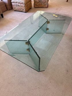 Glass coffee table.