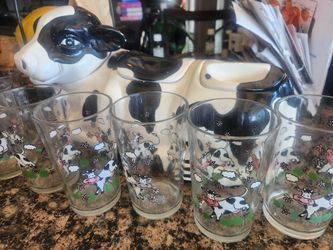 Cow and Glass Cups Set 