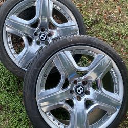 CHROME BENTLEY 21 INCH  1 SET 4 Rims with Tire
