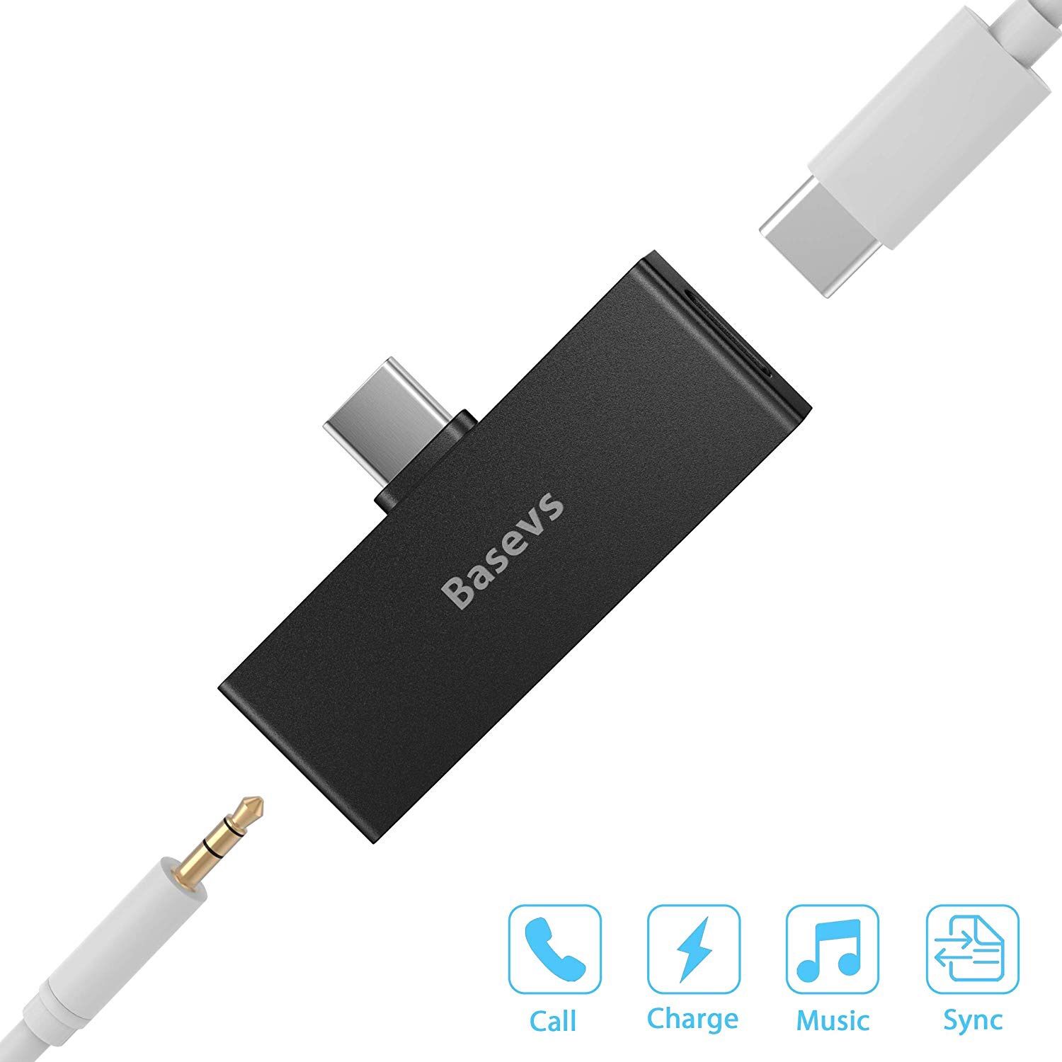 USB C Headphone Charger Adapter, 2-in-1 USB Type C to 3.5mm Pixel 2 Adapter for Headphone Compatible with iPad Pro 2018, Pixel 3/2, Samsung Note8/S8/
