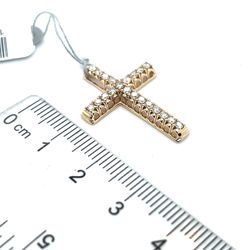 14kt Gold Diamond Cross Pendant With Raised Diamonds 1.50grams 156048 12