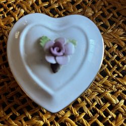 Vintage Coal Port Heart  Shaped Trinket Box
