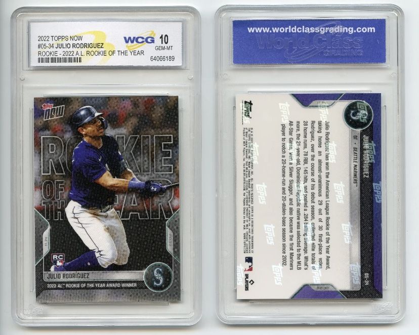2022 Julio Rodriguez ROOKIE Card Topps Now AL Rookie #OS34 - GRADED GEM MINT 10