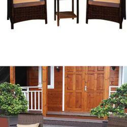  Beige 3 Piece Patio Set Garden Furniture 