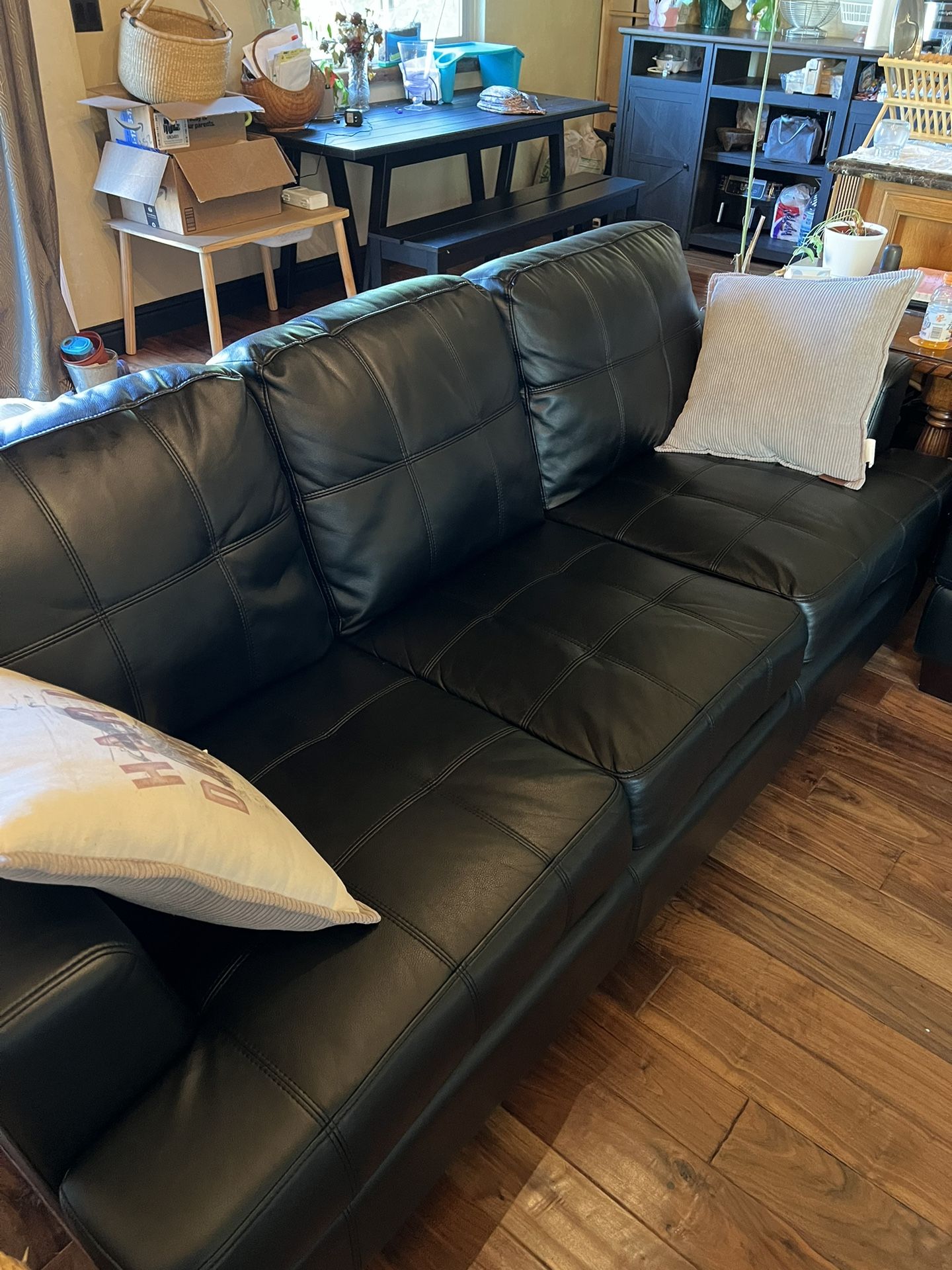 Leather Black couches