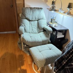 rocking recliner chair  olive green, Metal