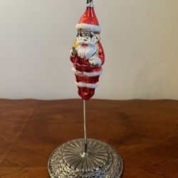 Vintage Figural Santa Claus Christmas Ornament 5.25” x 2”